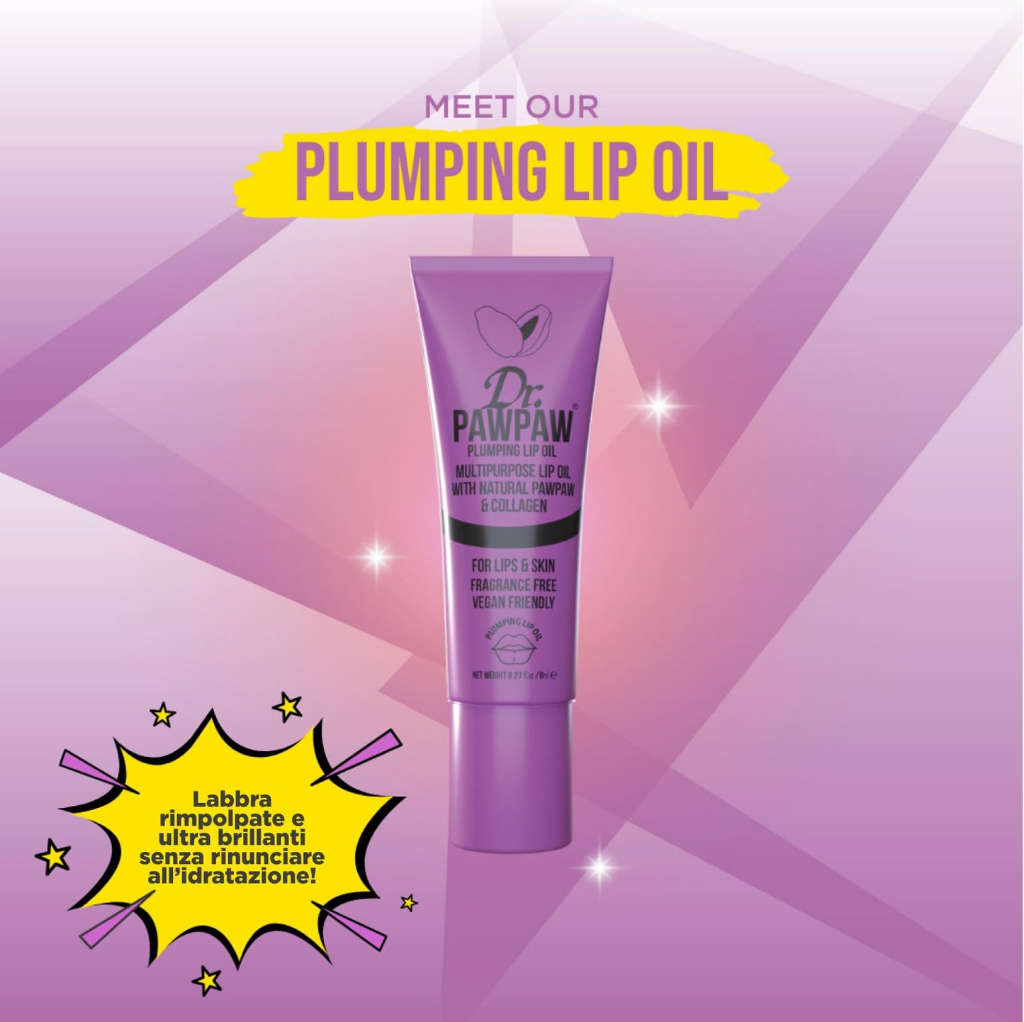 Dr. PawPaw Multipurpose Plumping Lip Oil - Intensely Nourishing Hydrating Lip Oil - for Women with Aloe Vera, Olive and Castor Oil - 0.27 oz Beauty and Personal Care Dr. PAWPAW ORIGINAL BALM