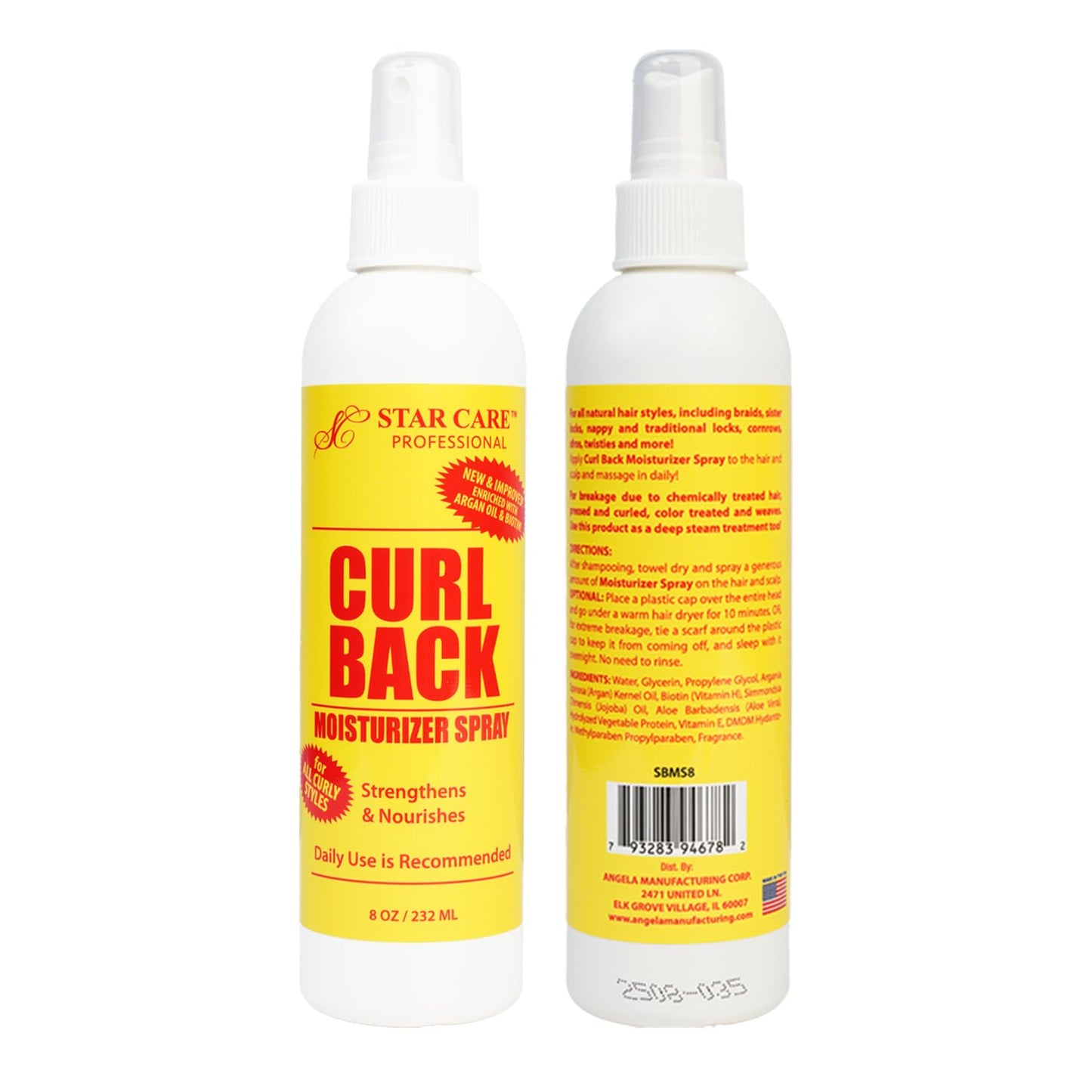 STAR CARE Professional Curl Back Moisturizer Spray - Argan Oil & Biotin Strengthening & Nourishing Hair Mist for Braids, Locks, Afros & Curly Hair Beauty & Personal Care STAR CARE