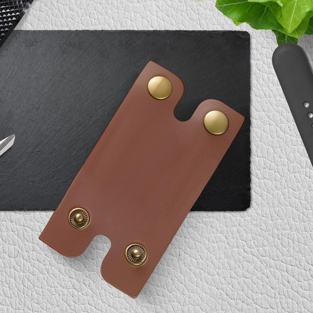CALFOVERA 2PCS 3.43×1.77 Inch PU Leather Razor Head Protecting Cover Double Edge Razor Protective Sheath Shaving Travel Blade Guard Case with Snap Beauty and Personal Care CALFOVERA