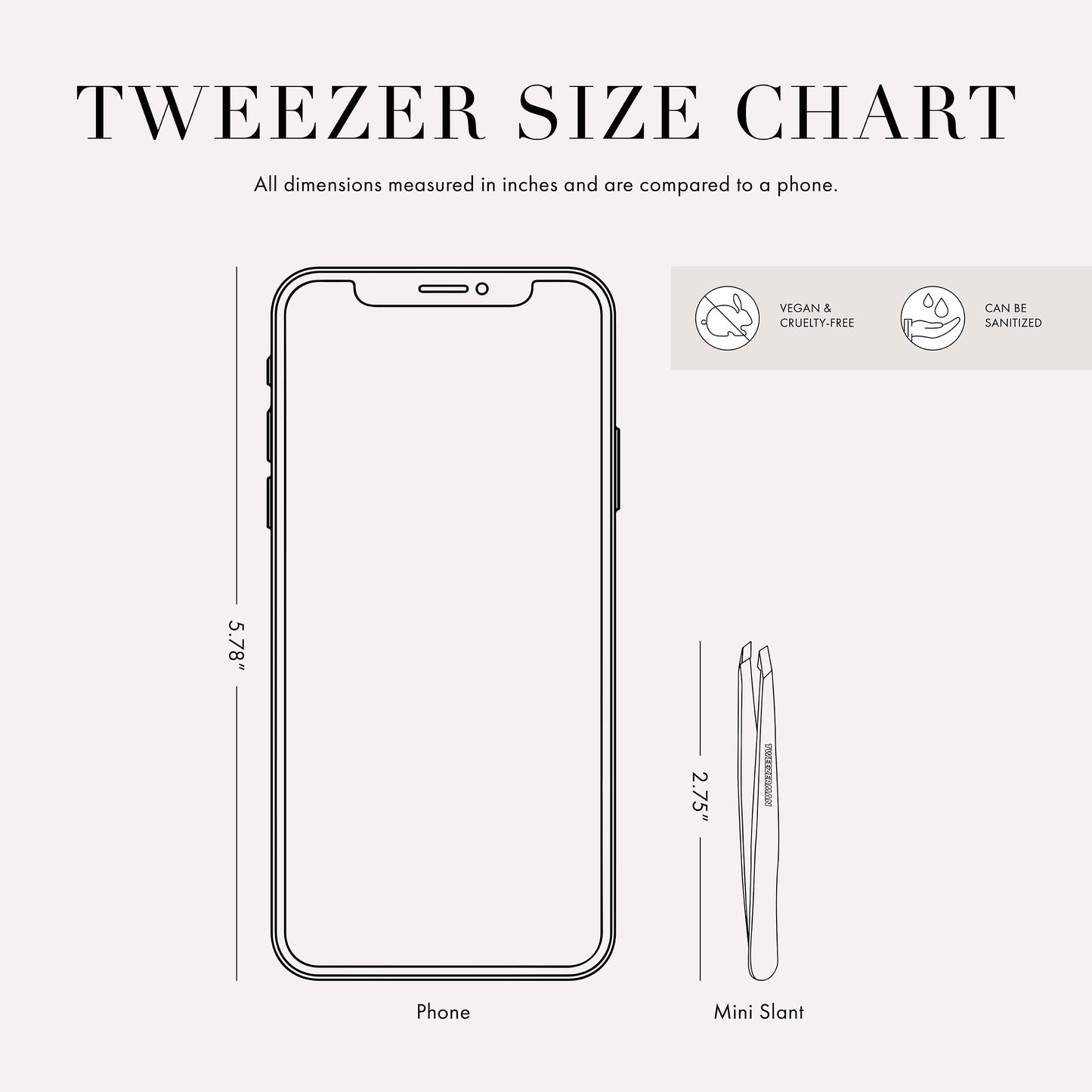 Tweezerman Mini Slant Tweezer - Tweezers For Eyebrows, Travel Tweezers For Eyebrows, Facial Hair, Ingrown Hair (Marble) Beauty and Personal Care Tweezerman