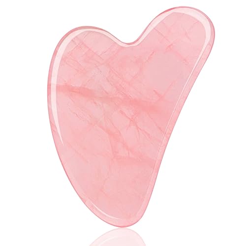 Ecoswer Gua Sha Facial Tool,Guasha Tool for Face,Facial and Body Massager,Natural Stones Rose Quartz,Scraping and SPA Acupuncture Therapy Beauty & Personal Care Ecoswer