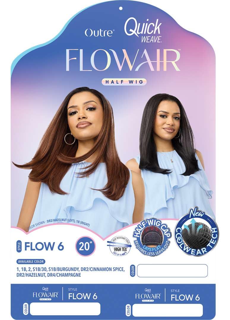 Outre Quick Weave Synthetic Half Wig - Flowair - Flow 6 (DR2/HAZELNUT)