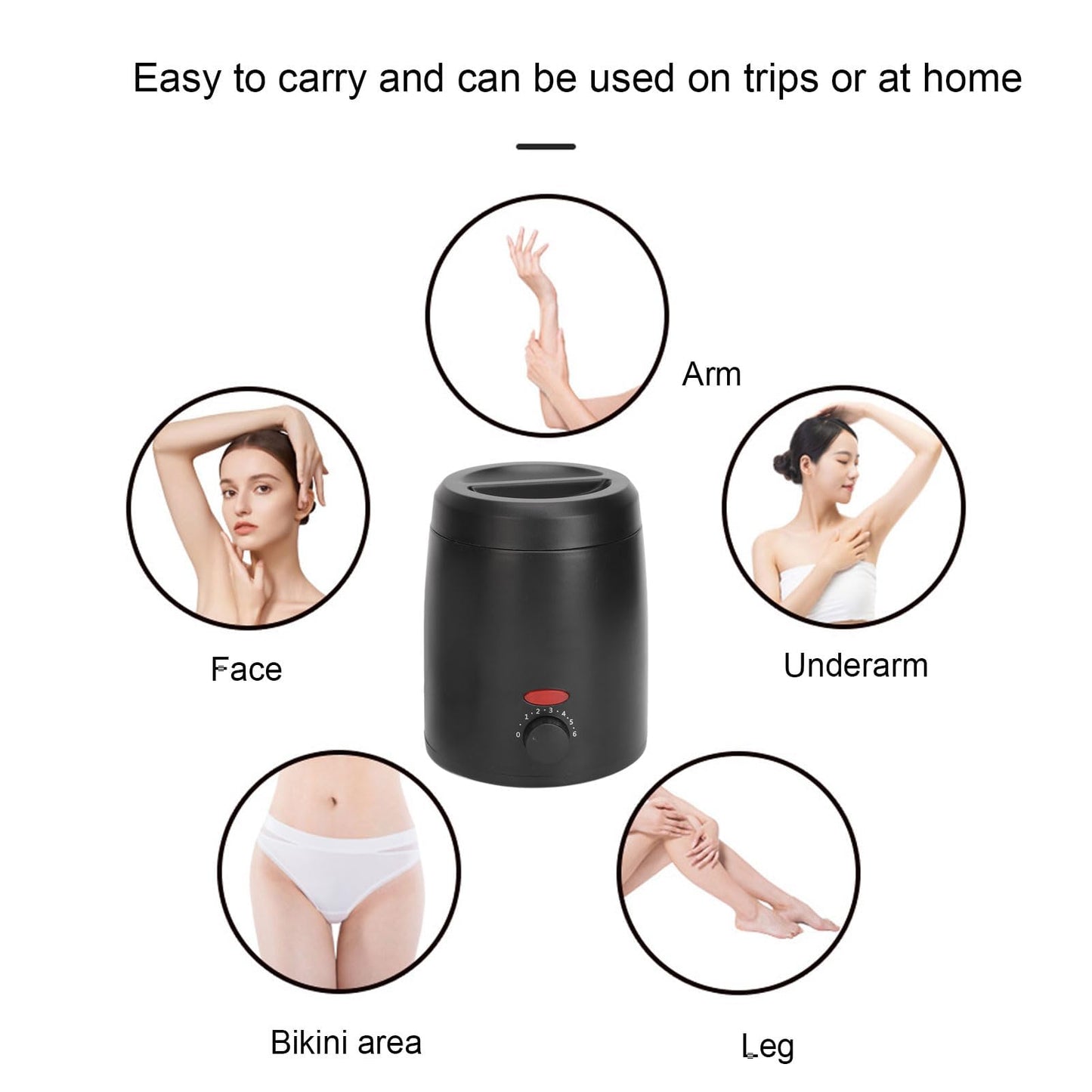 ZJchao Hair Removal Wax Warmer Pot, Quickly Melting Aluminum Alloy Liner Hot Wax Heater Machine for Home and Travel for All Types of Wax Beauty and Personal Care ZJchao