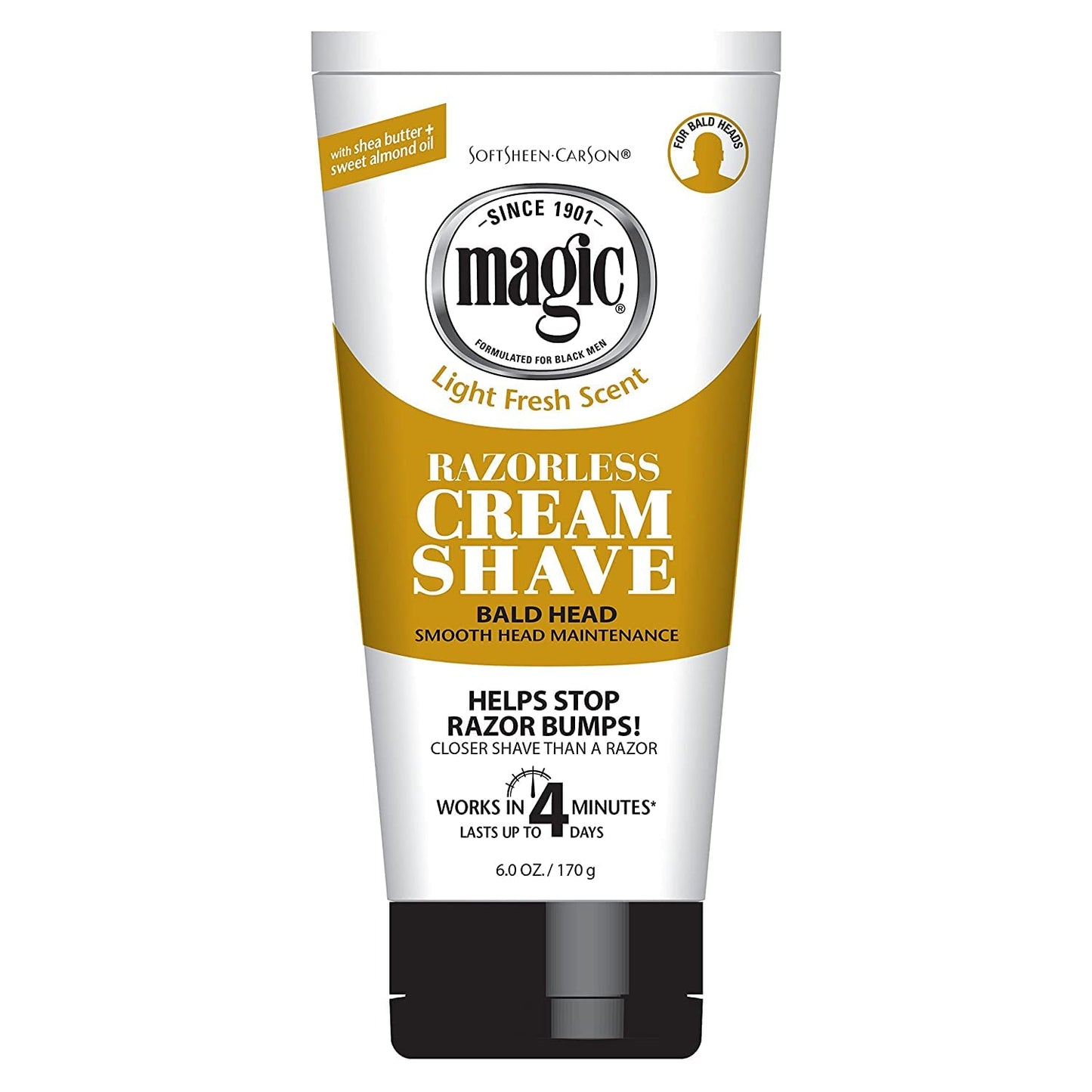 Magic Razorless Cream Shave Bald Head 6 Ounce Tube (177ml) (3 Pack) Beauty & Personal Care Magic: The Gathering