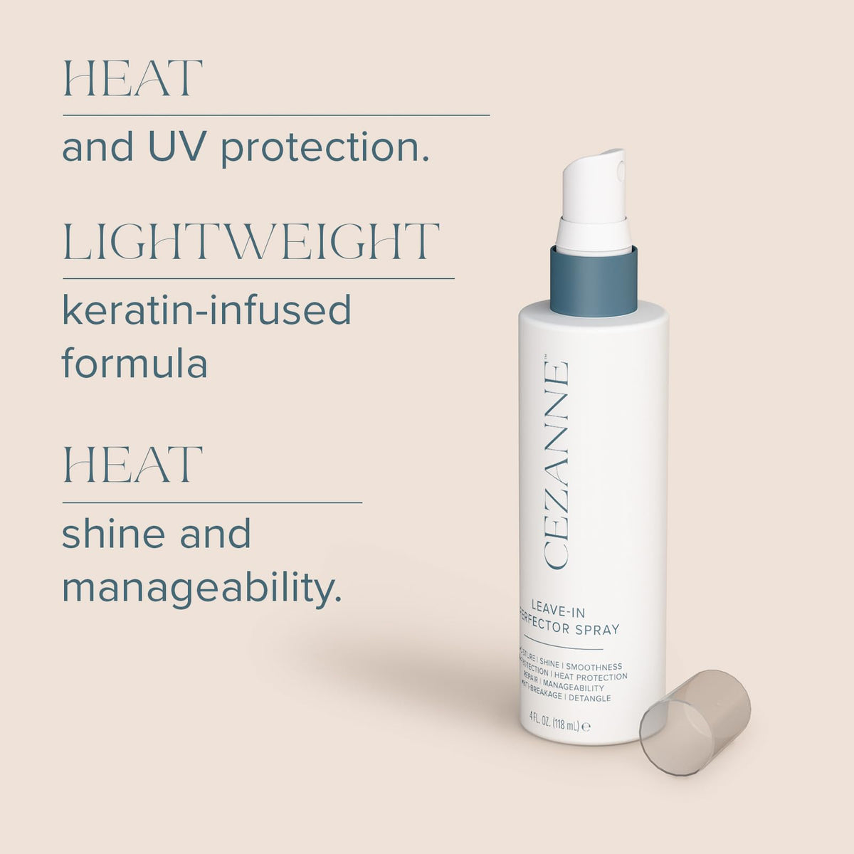 Cezanne Leave?In Perfector Spray - Detangling, Heat & Frizz Protection for All Hair Types - 4 fl oz
