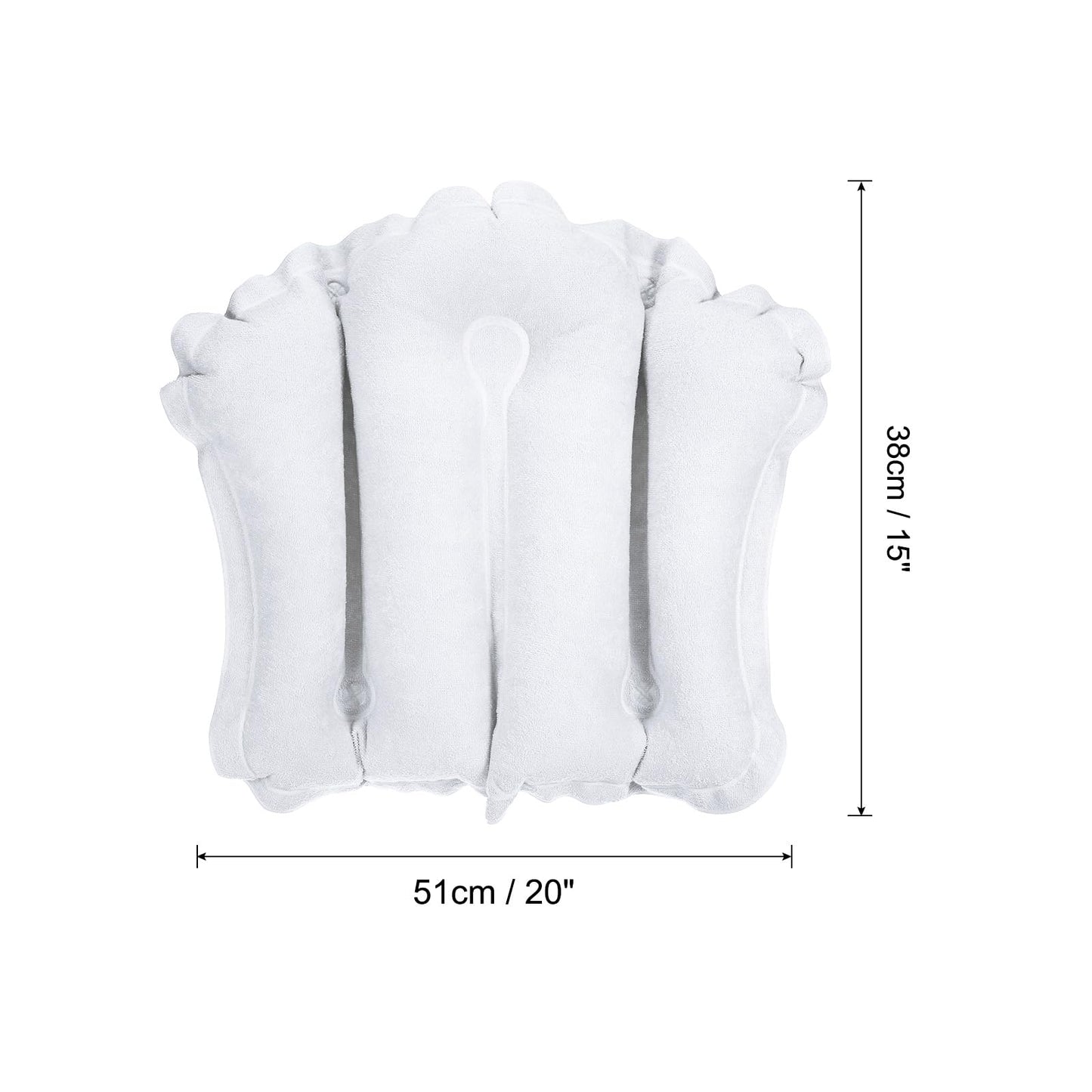 PATIKIL Inflatable Bath Pillow with Suction Cups, Terry Cloth Covered Shell Shape Bath Pillow Neck Support for Bathtub Hot Tub, White Beauty and Personal Care PATIKIL