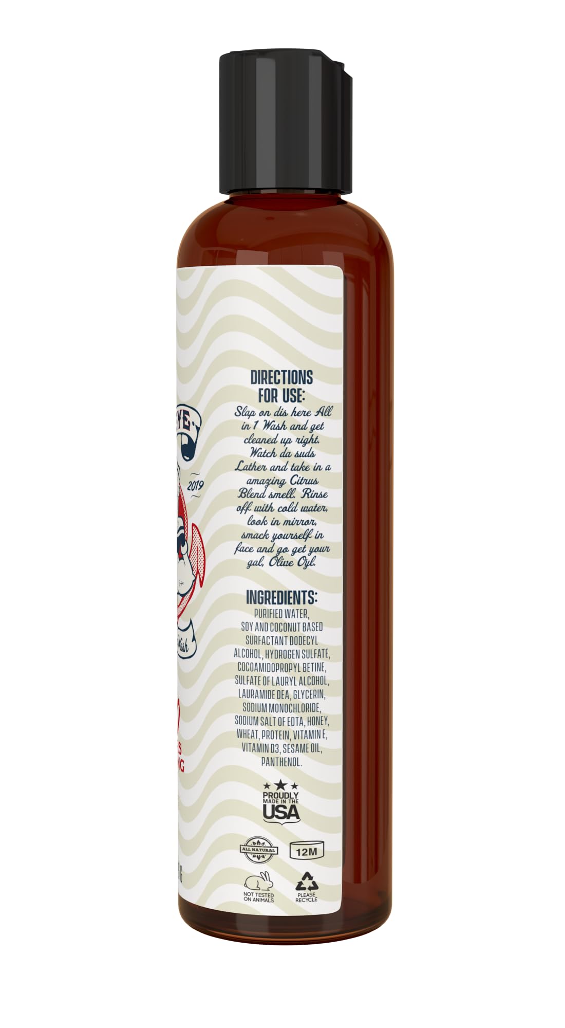 Popeye Shaving Co 3-in-1 Natural Beard Wash and Conditioner for Men, Cruelty Free and Nourishing Beard Shampoo, Best for Maintaining and Conditioning Beauty and Personal Care Razor MD