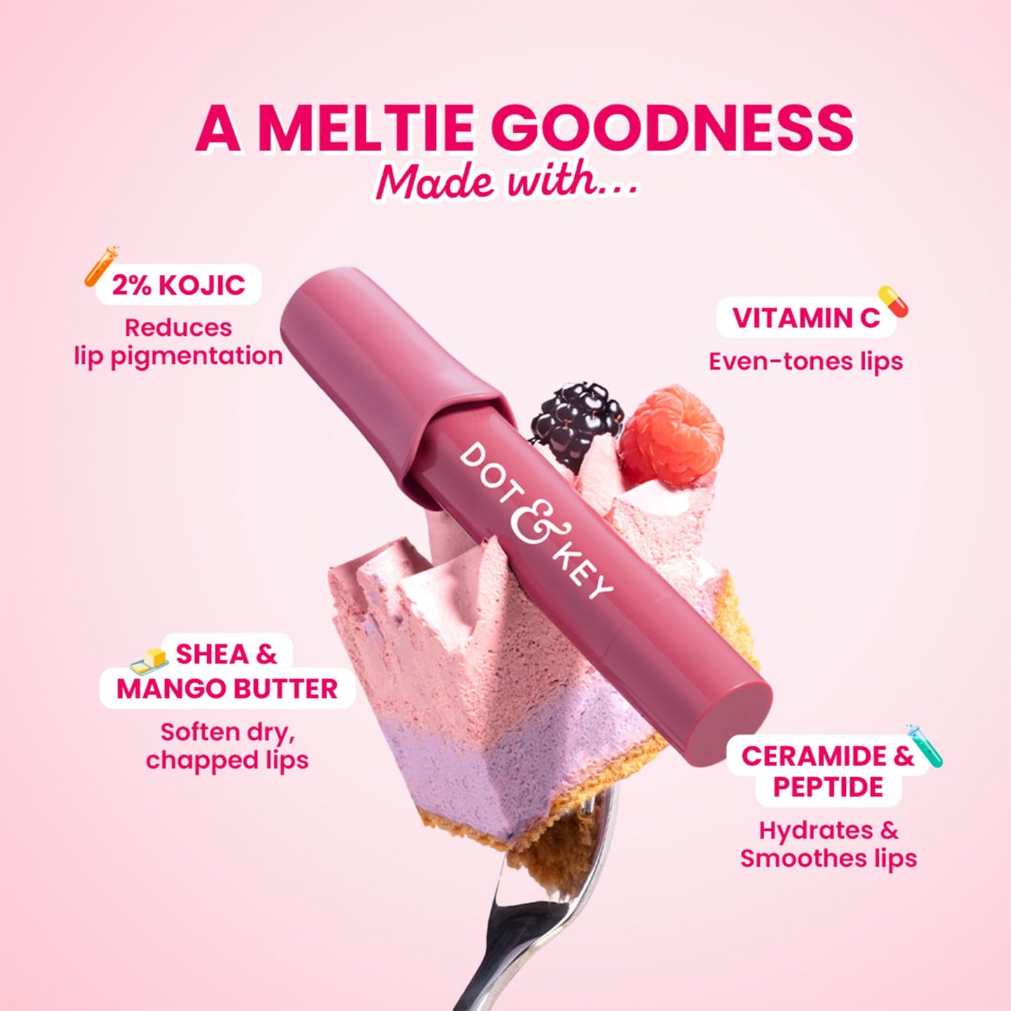 Dot & Key Meltie Lip Balm SPF 50+ - Berry Crumble 0.14 oz Beauty and Personal Care Dot & Key