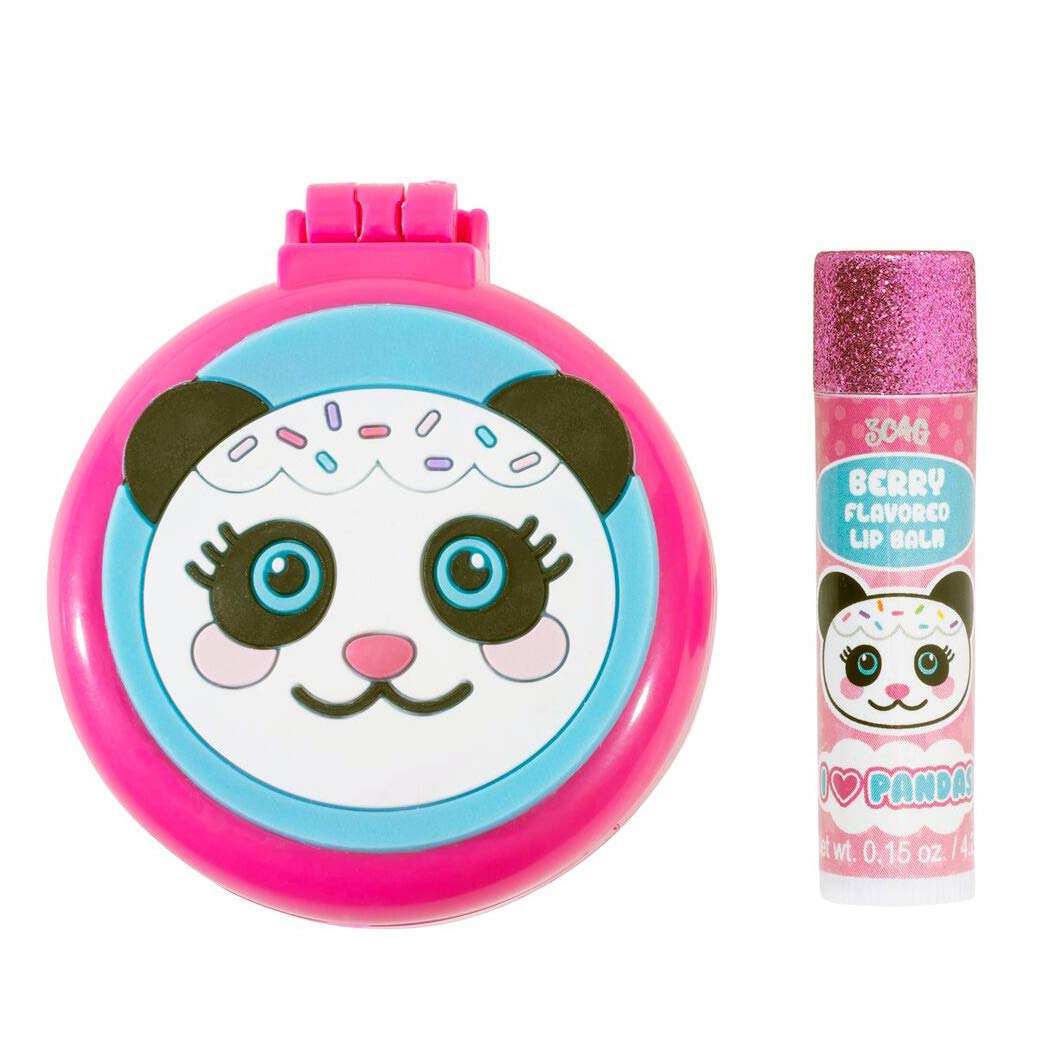 3C4G Panda Folding Brush & Mirror with Bonus Lip Balm Set Beauty and Personal Care 3C4G THREE CHEERS FOR GIRLS