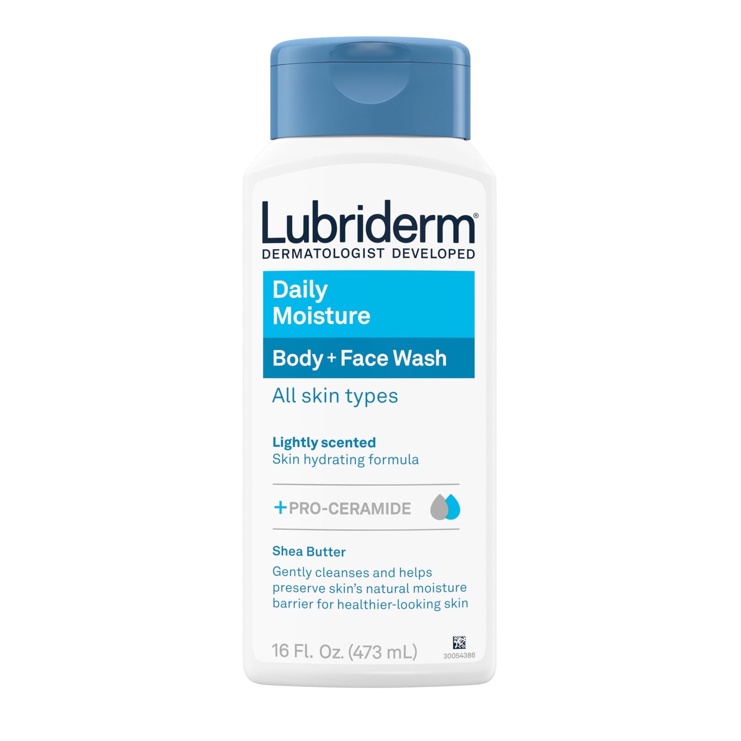 Lubriderm Daily Moisture Body + Face Wash, Hydrating Body Wash + Moisturizing Facial Cleanser with Pro-Ceramide & Shea Butter to Gently Cleanse, Light Beauty & Personal Care Lubriderm