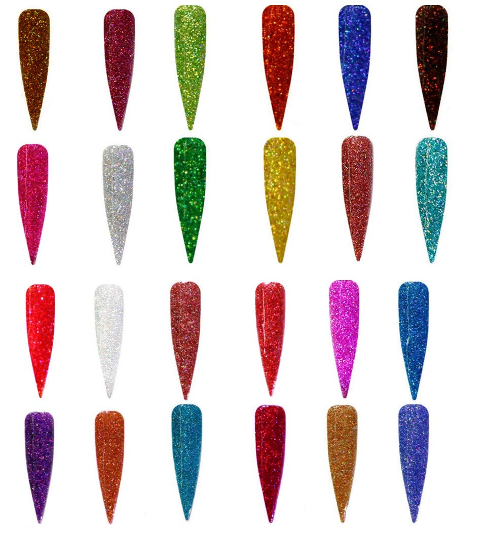 XICHEN 24 Colors Nail Art Make Up Glitter Shimmer Dust Powder Decoration Beauty & Personal Care XICHEN