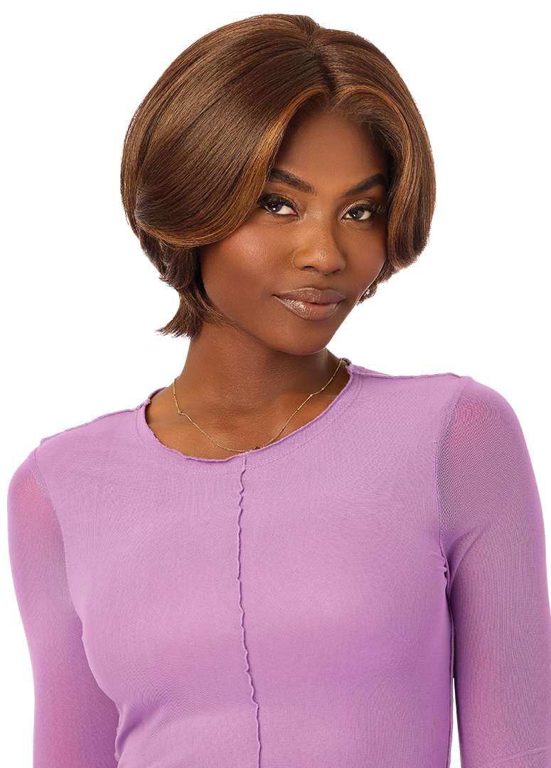 Outre Lace Front Wig - Perfect Hair Line 13X4 - Swoop Series - Swoop 18 (DARK BROWN 2)