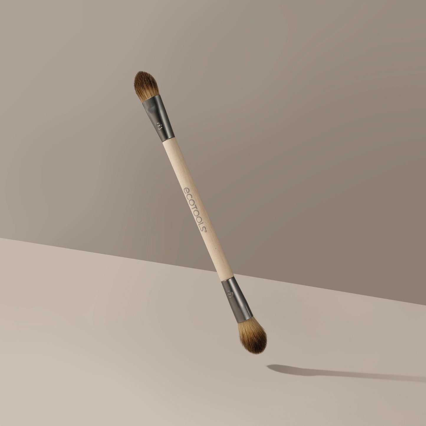EcoTools Cream & Powder Dual-Ended Eye Brush, Flat & Fluffy Eyeshadow Brush for Packing, Blending & Full Eye Looks, Sustainable Makeup Brush, Vegan Beauty & Personal Care EcoTools