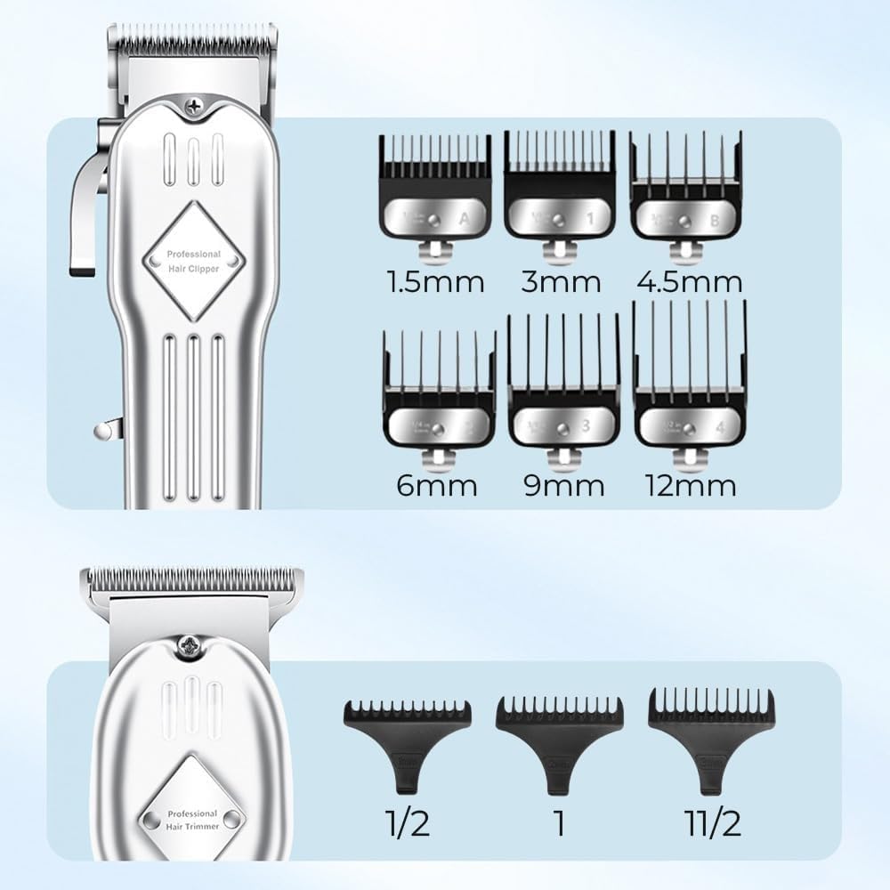 QDKVTNDJZ T Blade Hair Beard Trimmer Kit, Upgrade LCD Digital Hairdresser Cordless Clippers Barber Men’s Grooming with Display, Ideal Surprise Beauty and Personal Care QDKVTNDJZ