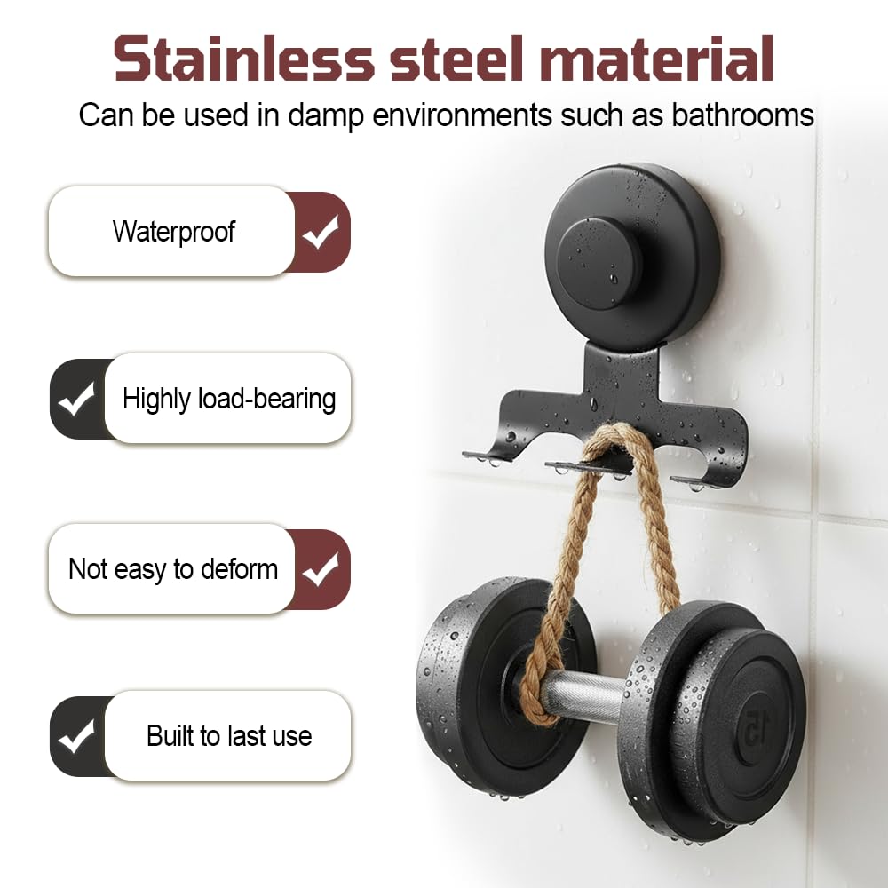 BDKMMS Suction Cup Razor Holder, 2Pcs Stainless Steel Wall Mount Hooks Metal Shower Hook for Razors, Towels and Loofahs Beauty and Personal Care BDKMMS