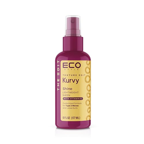 Eco Style, Texture Edit, Kurvy Shine Lightweight Sheen for Type 2a to 2c wavy hair - Finish off any style by adding rich nutrients for a perfectly Beauty & Personal Care Eco Style