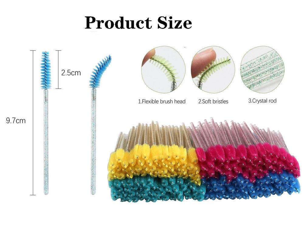 LASSKY 200Pcs Disposable Eyelash Mascara Brushes, Eye lash Brush, Mascara Wands, Spoolies for Eyelash Extensions, Lash Wand, Eyelash Extension Spoolie Beauty & Personal Care LASSKY