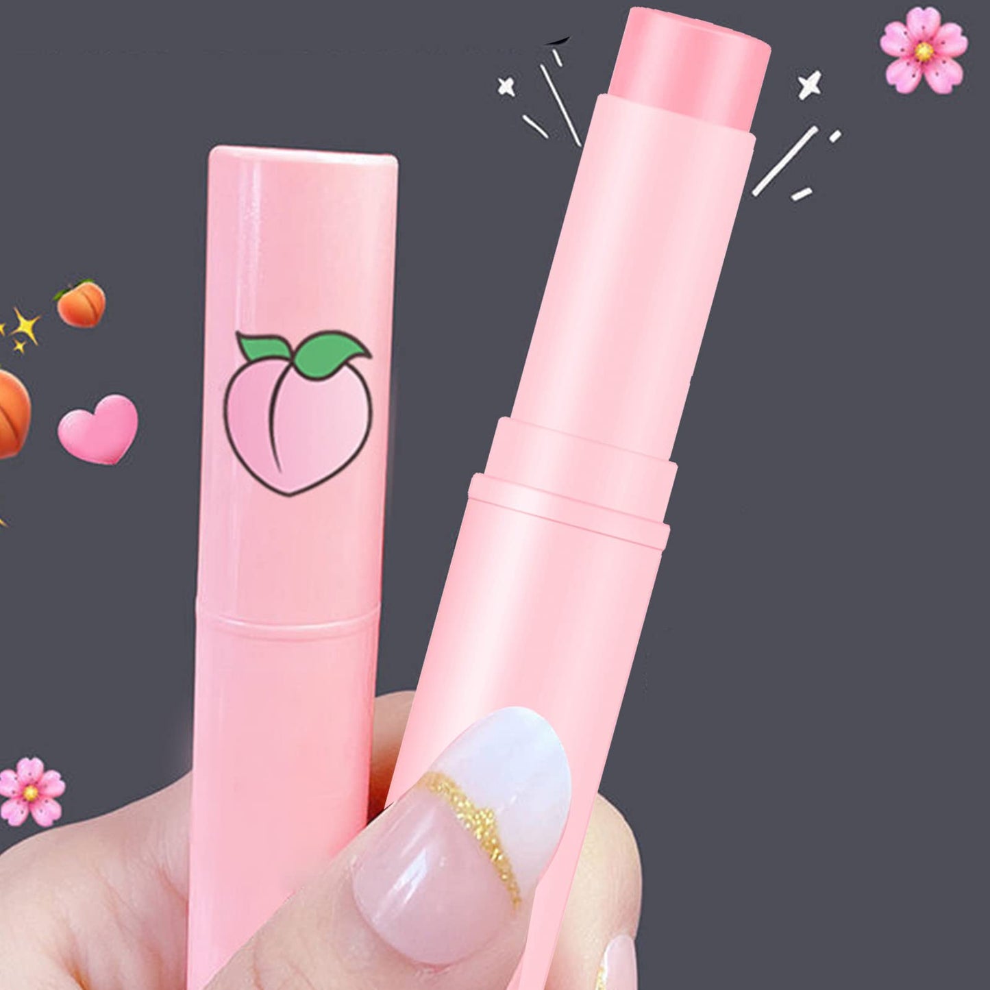 Moisturizing Lip Balm, Peach Fragrance Moisturizing Prevent Cracking Dryness Lip Balm 3.8g Beauty and Personal Care Pongnas