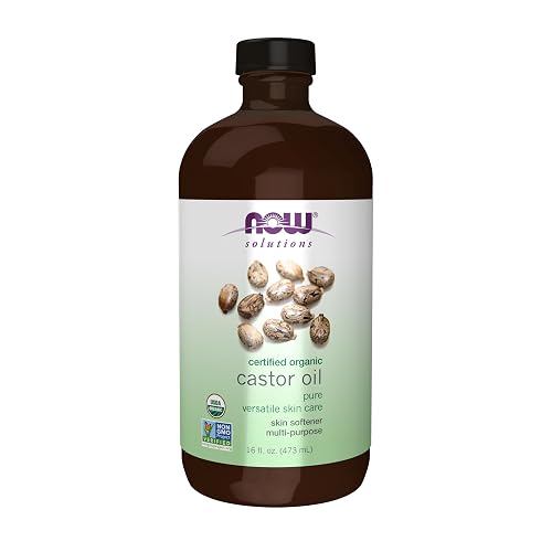 NOW Solutions, Organic Castor Oil, 100% Pure Versatile Skin Care, Multi-Purpose Skin Softener, 16-Ounce Beauty & Personal Care NOW Foods