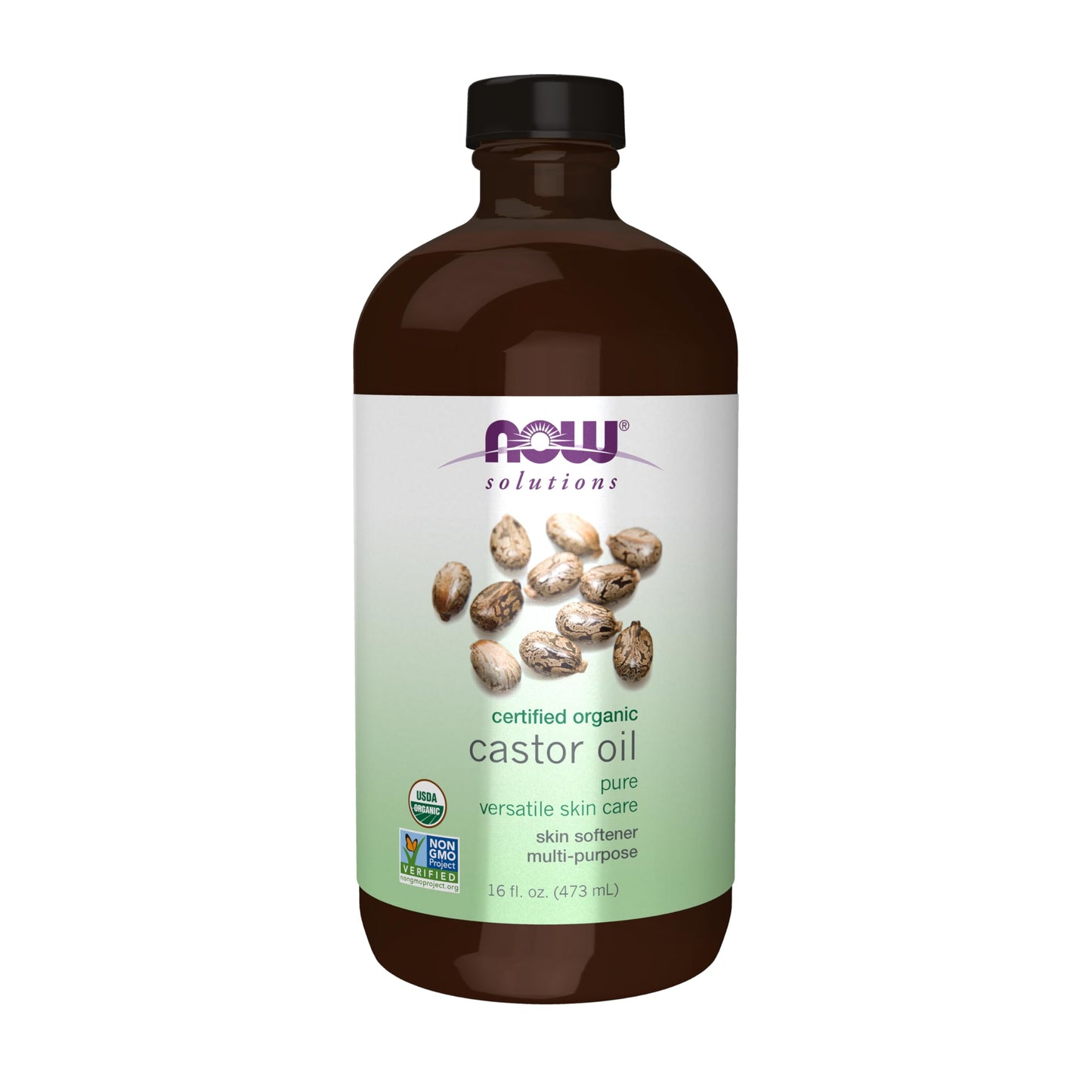 NOW Solutions, Organic Castor Oil, 100% Pure Versatile Skin Care, Multi-Purpose Skin Softener, 16-Ounce Beauty & Personal Care NOW Foods