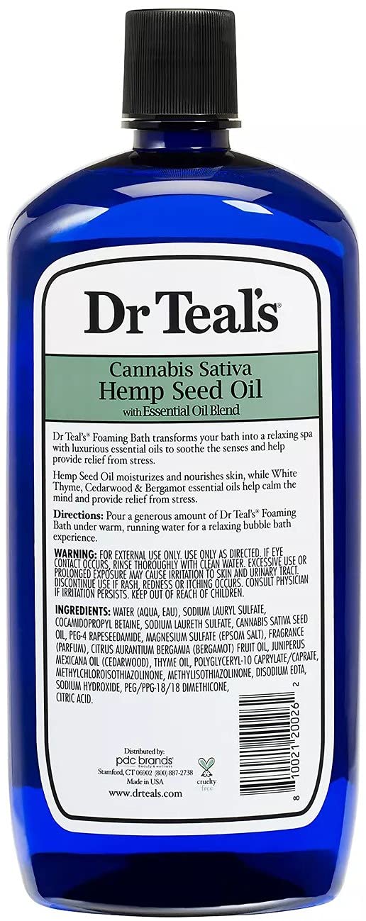 Dr. Teal's Foaming Bath Variety Gift Set (2 Pack, 34oz Ea.) - Hemp Seed Oil with Essential Oil Blend, Melatonin Nighttime Sleep Soak - Essential Oils Beauty and Personal Care Dr Teal's