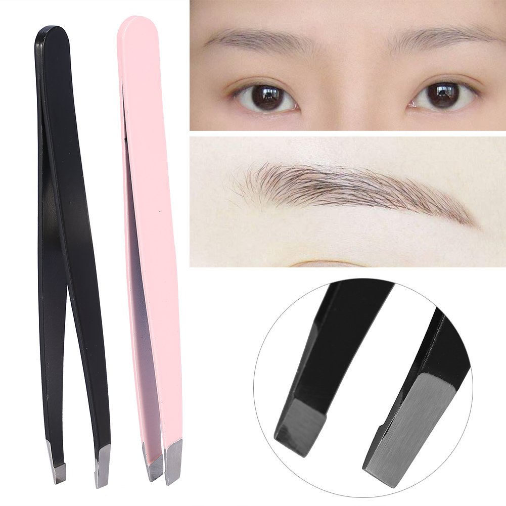 2Pcs Set Eyebrow Tweezers For Women Facial Hair Professional Hair removal Stainless Steel Tweezers for Ingrown Facial Hair, Splinter, and Daily Beauty and Personal Care Mrisata