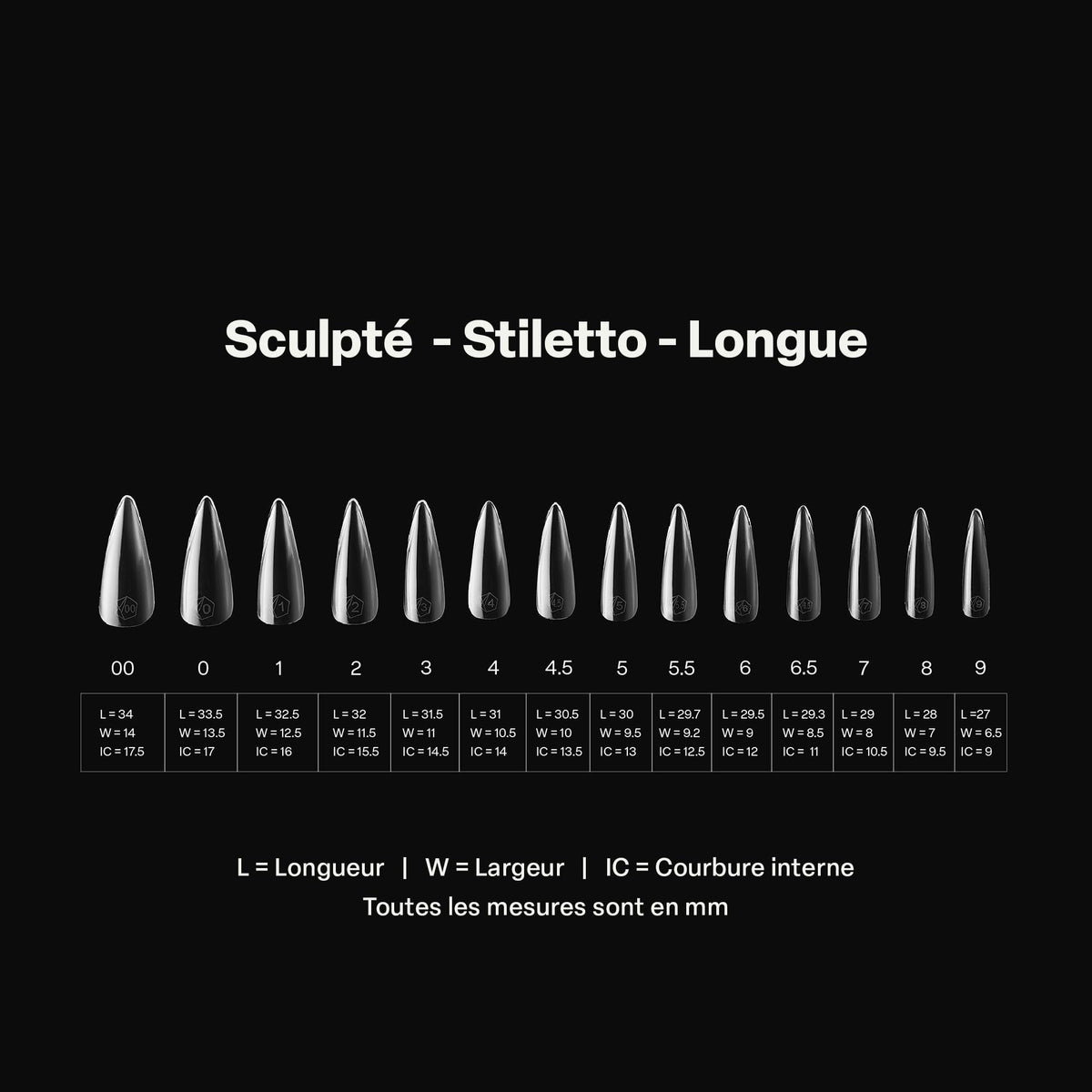 Apres Gel-X® Stiletto Box of Nail Tips | 280 Gel-X Tips, Soft Tips, 14 Sizes 00-9 | Half-sizes Included (Sculpted Stiletto Long, 280 Count)