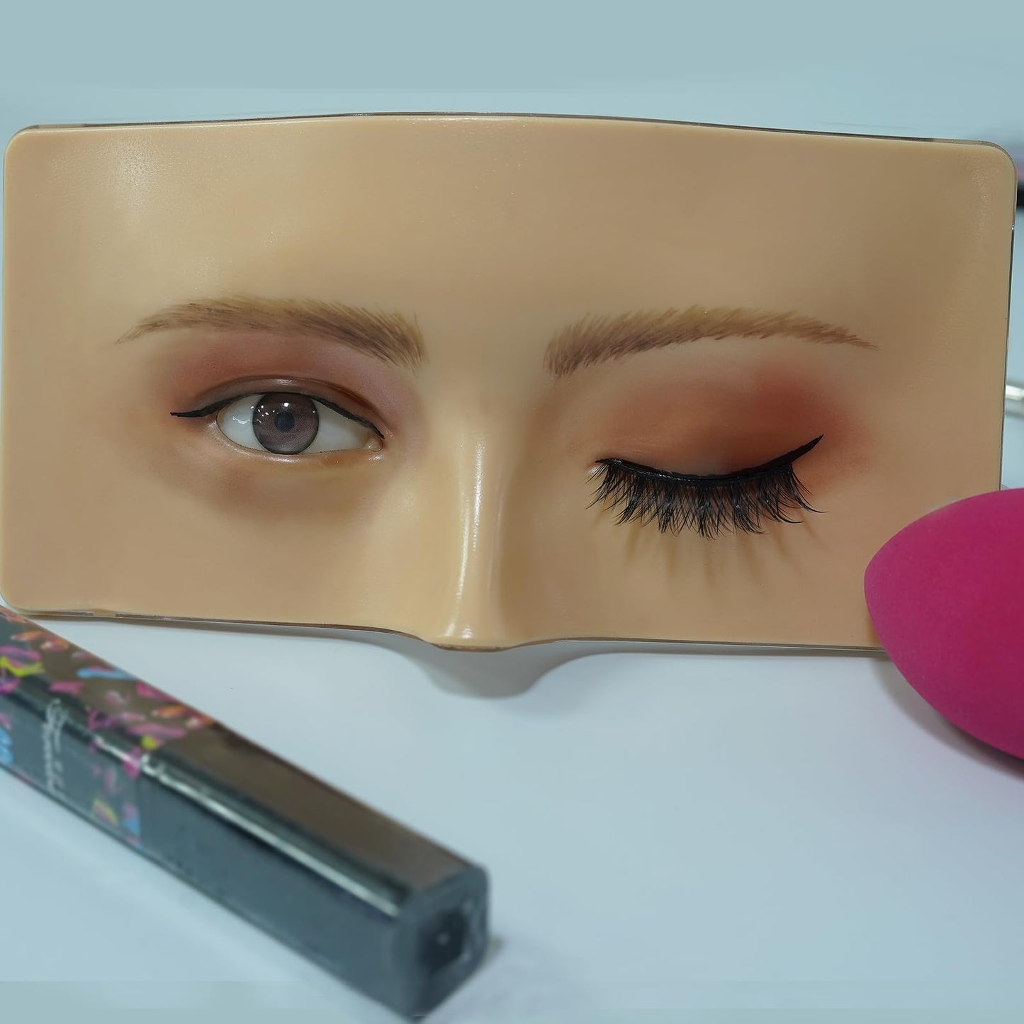 GETPUCHRA Makeup Practice face Eye Makeup Silicone Makeup Practice Board Realistic Face Model Makeup Practice Mask,With Replaceable Eyes (Eye makeup Beauty & Personal Care getpuchra