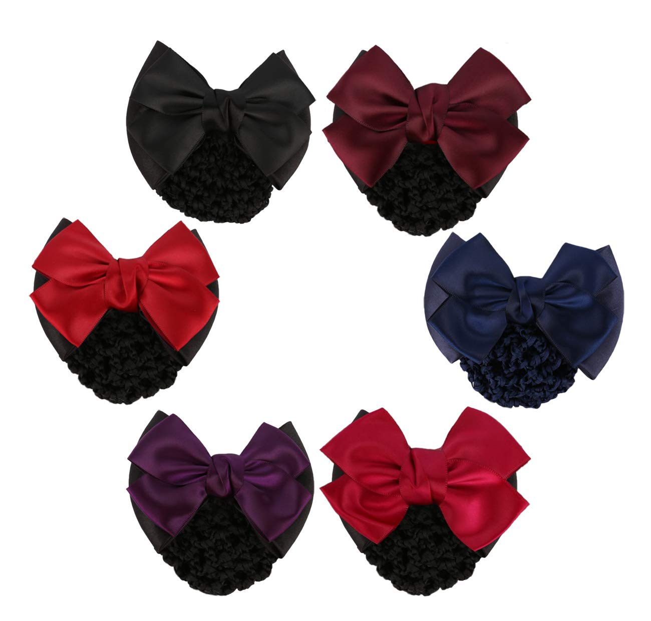 Driew Hair Clip, 6 Pcs Hair Net with Bow Hair Snoods for Women, Velvet, Polyester, Metal Beauty & Personal Care driew