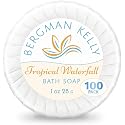 BERGMAN KELLY - Hotel Soap Bars in Bulk - Tropical Waterfall, 1 oz, 100 PK - Small Individually Wrapped Round Soap - Travel Size Mini Toiletries Beauty & Personal Care BERGMAN KELLY