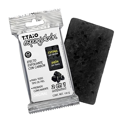T.Taio Esponjabon Soap Sponge - Cleansing Shower Scrubber - Cleaning Bath Wash Scrub - Oil Removal - Massage & Lather Foot, Elbow, & Face - Bathroom Beauty & Personal Care T.TAIO