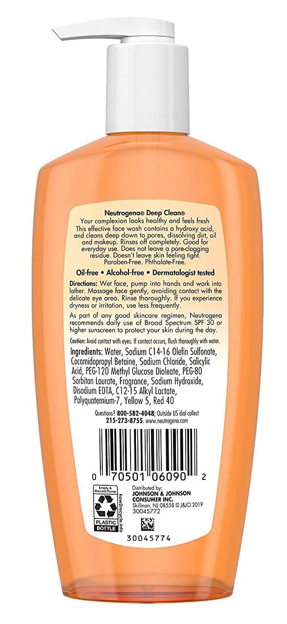 Neutrogena Deep Clean Facial Cleanser 6.7 Ounce (200ml) (Pack of 3) Beauty & Personal Care Neutrogena
