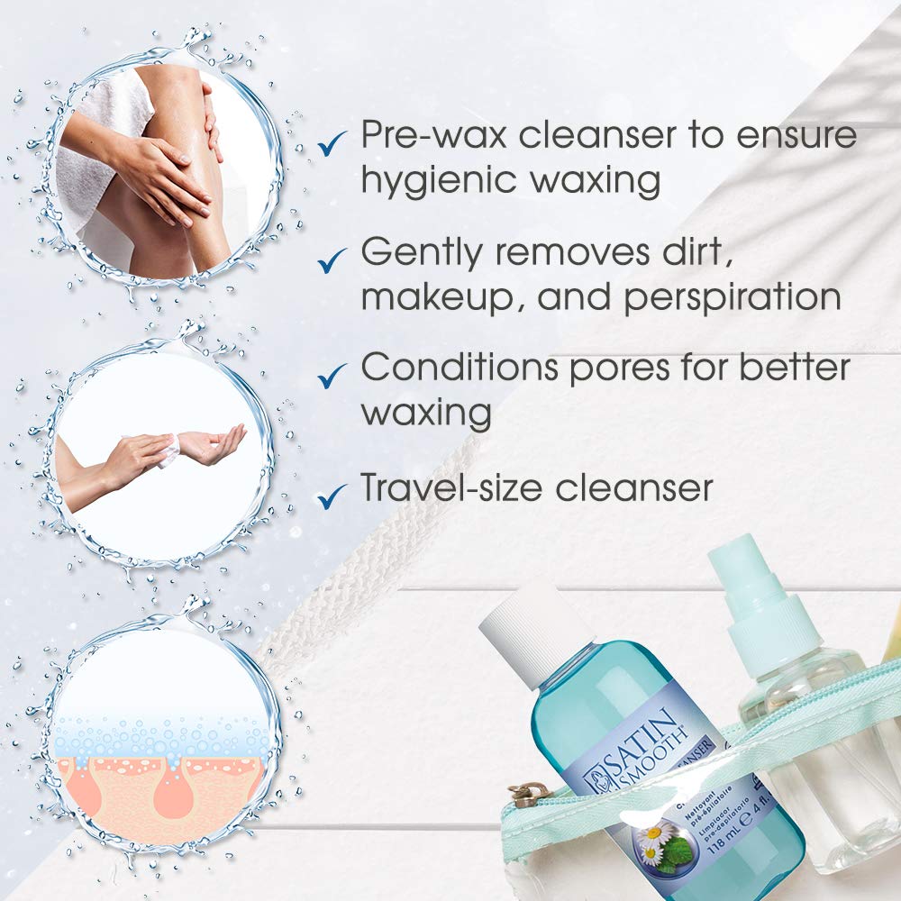 SATIN SMOOTH Satin Cleanser Skin Preparation Cleanser 4 oz x 2 packs Beauty and Personal Care SATIN SMOOTH