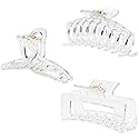 Kitiin Clear Claw Clips for Thick/Fine/Thin Hair, Strong Holding Large Jaw Polycarbonate Clips for Women (3 pcs) Beauty & Personal Care Kitiin