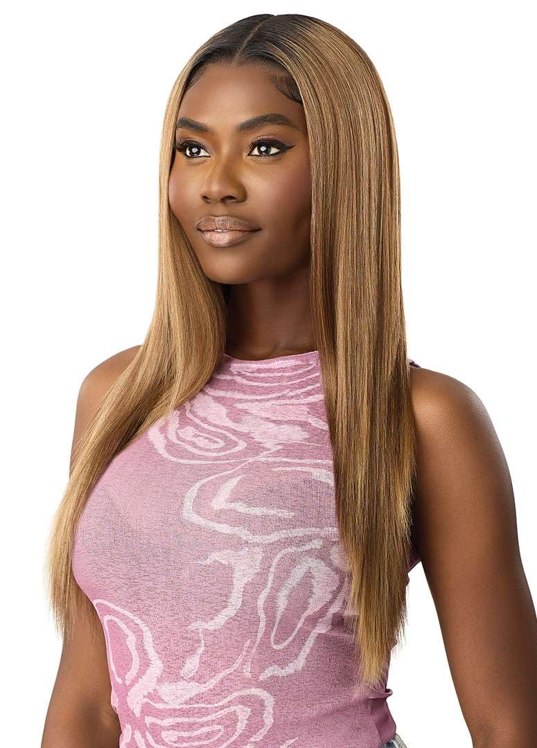 Outre Lace Front Wig - Perfect Hair Line - Swoop Series Y-Part 202 (DARK BROWN 2)