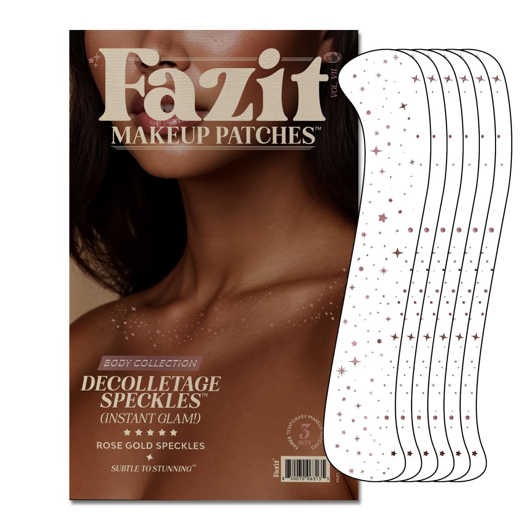 Fazit Makeup Patches - Rose Gold Decollatage Speckles - Glow Up Make-Up Patches - Cute Glitter Makeup Accessories For Women - Cosmetic Glitter Beauty & Personal Care Fazit