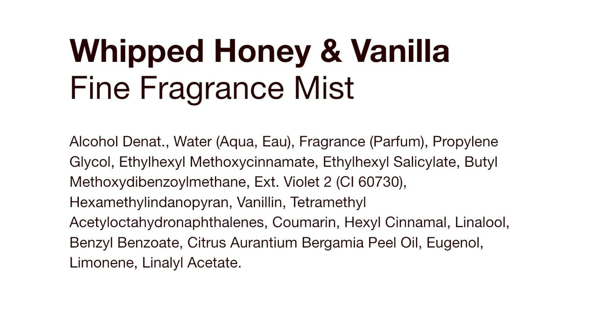 Bath & Body Works Fall Fine Fragrance Mist Collection 8 fl oz - Choose Scent (Whipped Honey & Vanilla)