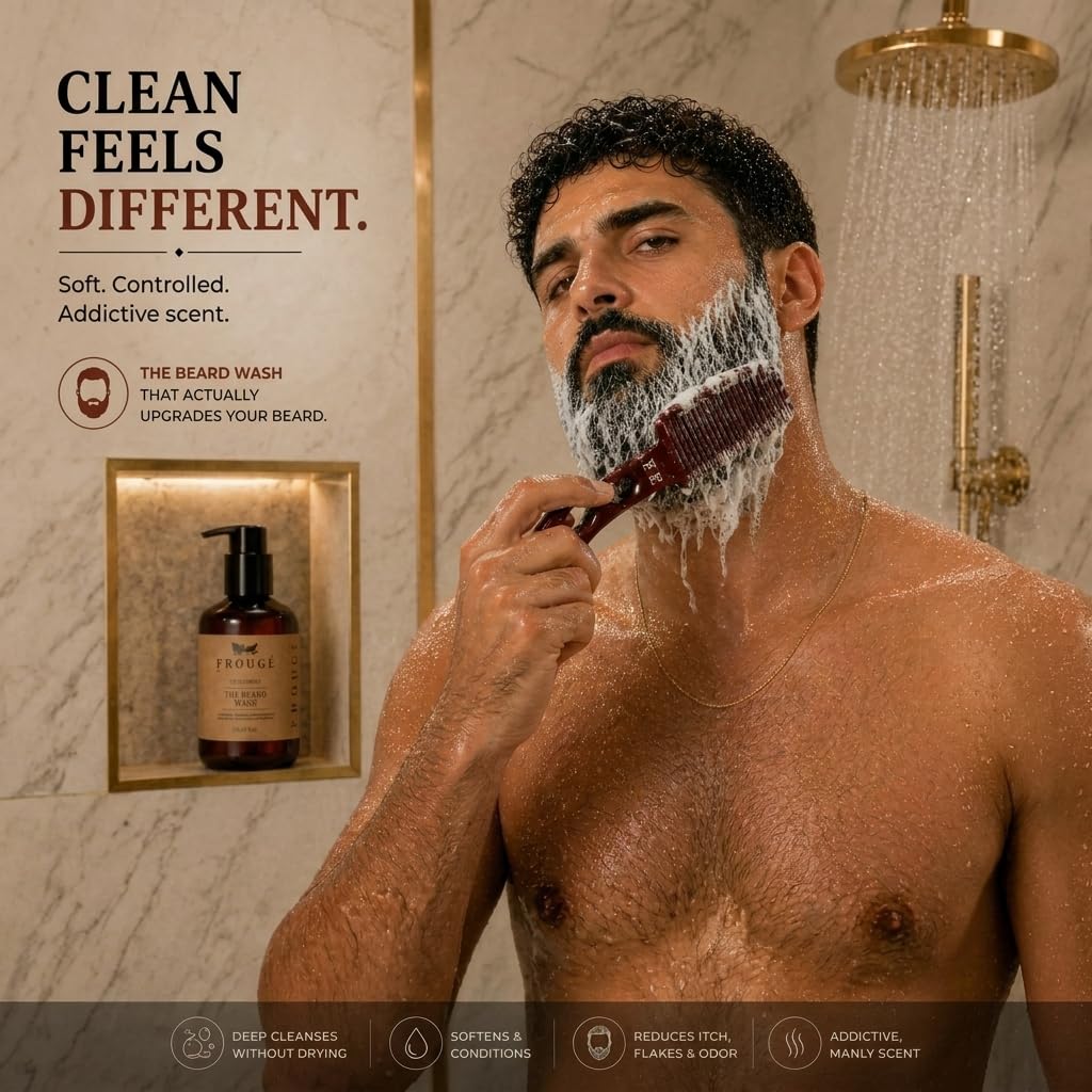 Frouge Beard Wash - Treatment Series - Premium Beard Wash for Men - Nourishing Beard Shampoo with Vitamin E & Natural Oils - Softens Beard, Cleanses Beauty and Personal Care Frouge
