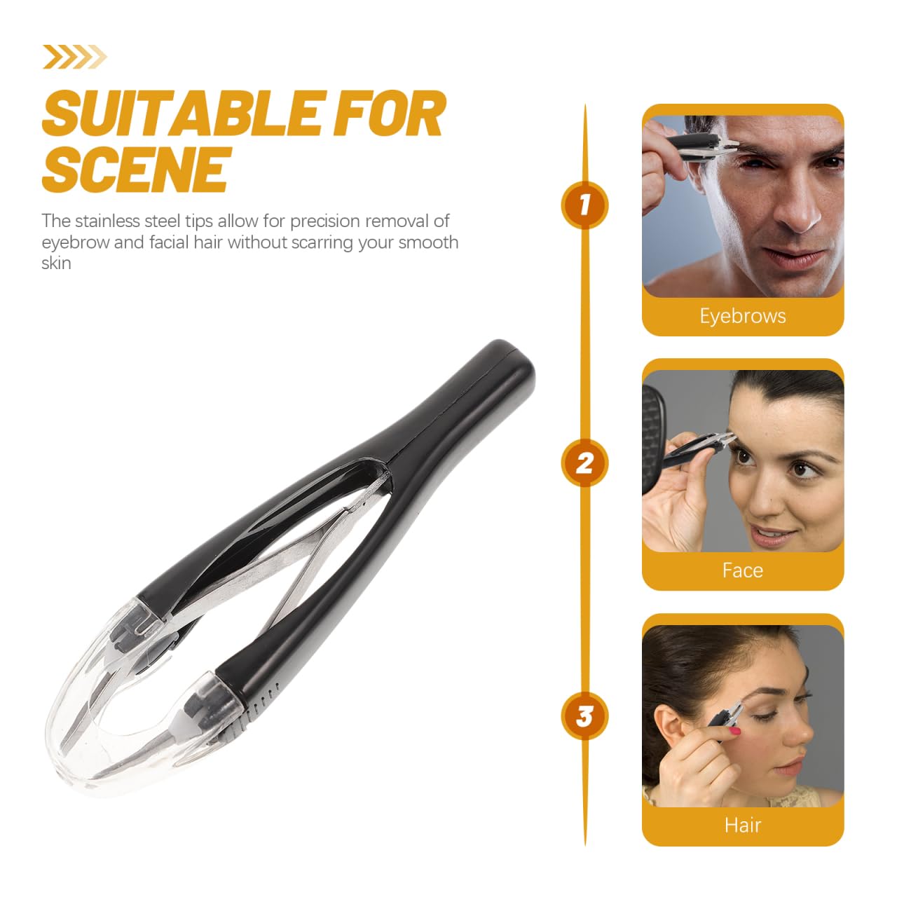 HAPINARY Automatic Eyebrow Clip Precision Tweezers for Hair Removal Curved Tweezer Kit Stainless Steel (Random Color) Beauty and Personal Care HAPINARY