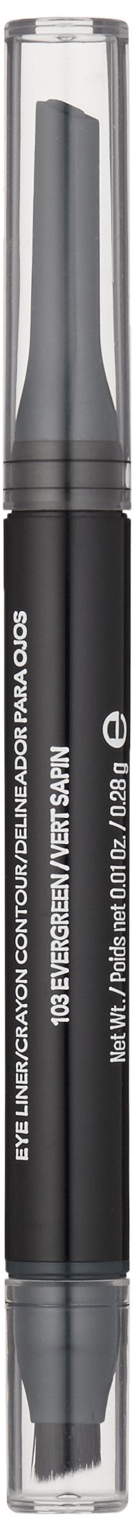 Revlon ColorStay 2-in-1 Angled Kajal Eyeliner, Waterproof Eye Makeup with Smudge Brush for Smokey Eyes, Evergreen (103), 0.01 oz Beauty & Personal Care REVLON
