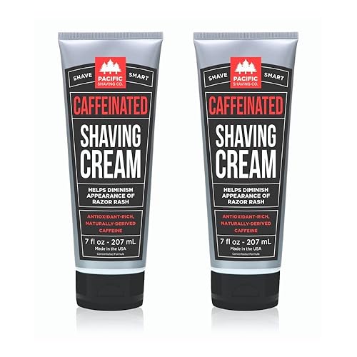 Pacific Shaving Company Caffeinated Shaving Cream - Caffeine, Shea Butter + Spearmint Antioxidant Shaving Cream - Clean Formula for a Hydrating… Beauty & Personal Care Pacific Shaving Company