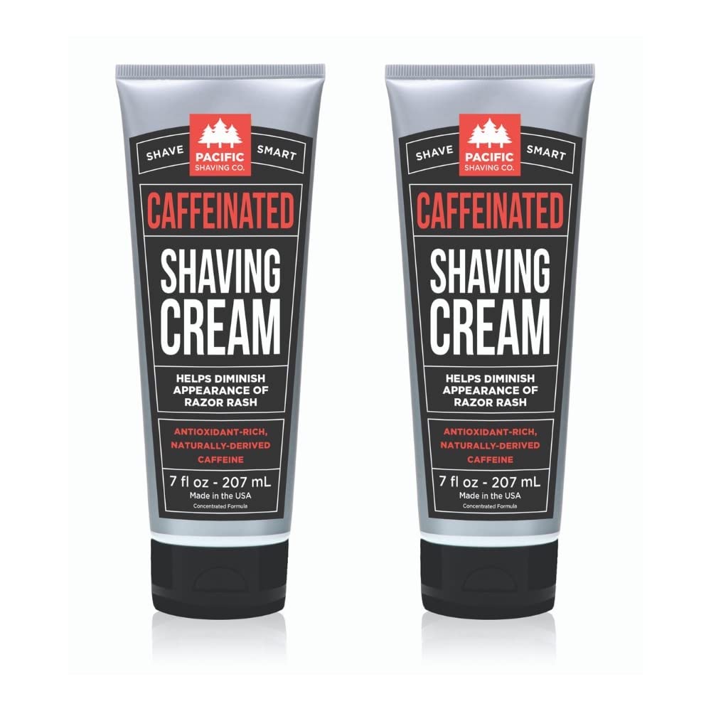 Pacific Shaving Company Caffeinated Shaving Cream - Caffeine, Shea Butter + Spearmint Antioxidant Shaving Cream - Clean Formula for a Hydrating… Beauty & Personal Care Pacific Shaving Company