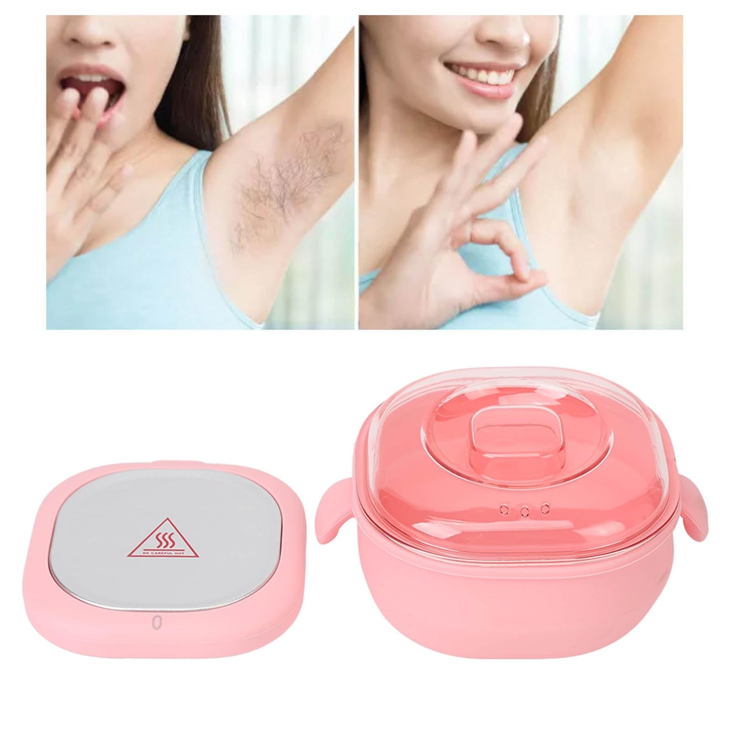 Wax Heater, US Plug 110-120V 100W Electric Hot Wax Warmer Machine, 400ml Silicone Silicone Pot Liner Melting Waxer for Hair Removal Beauty and Personal Care Buachois