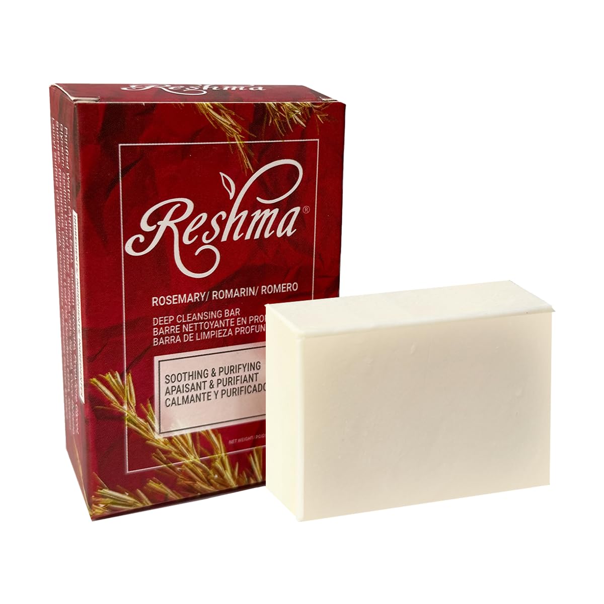 Reshma Beauty Rosemary Soap, Infused with Rosemary Oil and Olive Oil, Anti-Aging Face & Body Soap Bar, Suitable for Normal to Dry Skin, Calming Beauty & Personal Care Reshma Beauty
