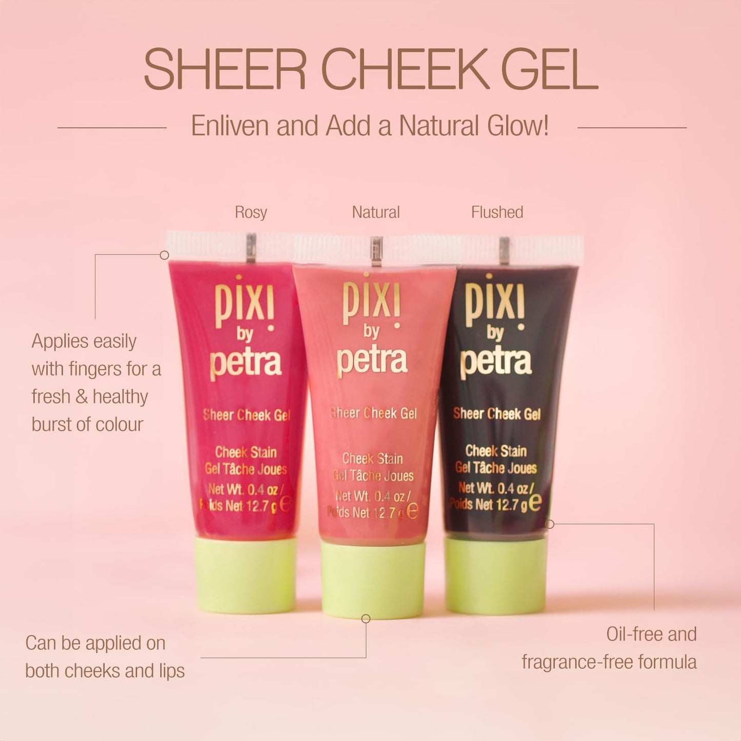 Pixi Sheer Cheek Gel - Flushed | Gel Blush For A Sheer Flush Of Colour | Oil-Free & Fragrance-Free Hydrating Liquid Blush | 0.45 Fl Oz Beauty & Personal Care Pixi