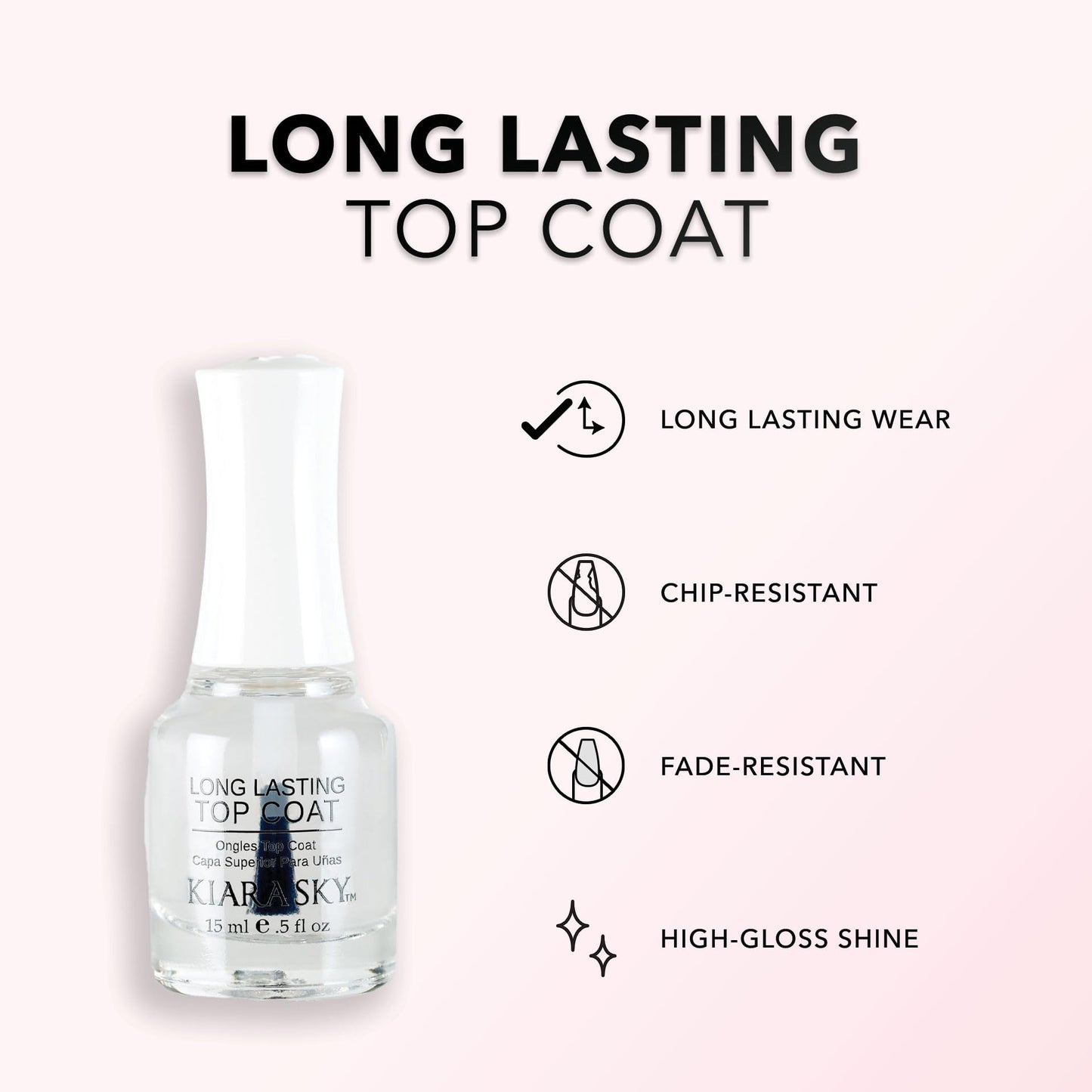 KIARA SKY Stick & Stay Base Coat & Long Lasting Top Coat 15ml 2 piece set Beauty & Personal Care KIARA SKY