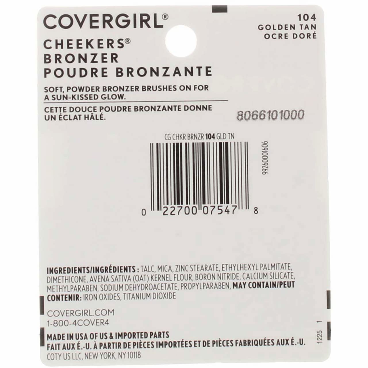 Cover Girl cheekers Bronzer 104 Golden Tan .12 oz Beauty & Personal Care COVERGIRL