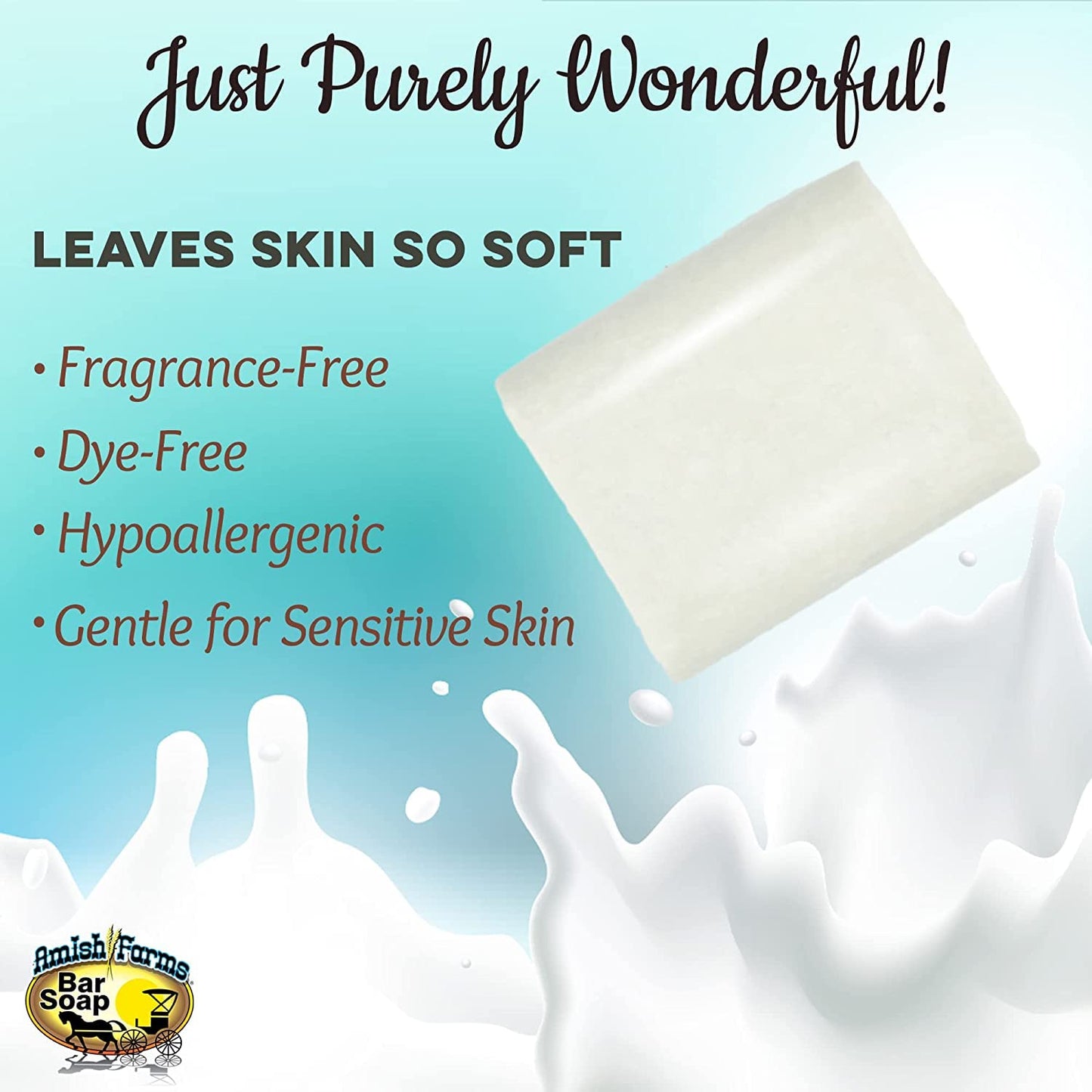 Amish Farms Fragrance-Free Bar Soap Bar w/All Natural Bentonite Clay | Made in USA, Vegan Moisturizing for Sensitive Skin | Women & Mens Face & Body Beauty & Personal Care Amish Farms