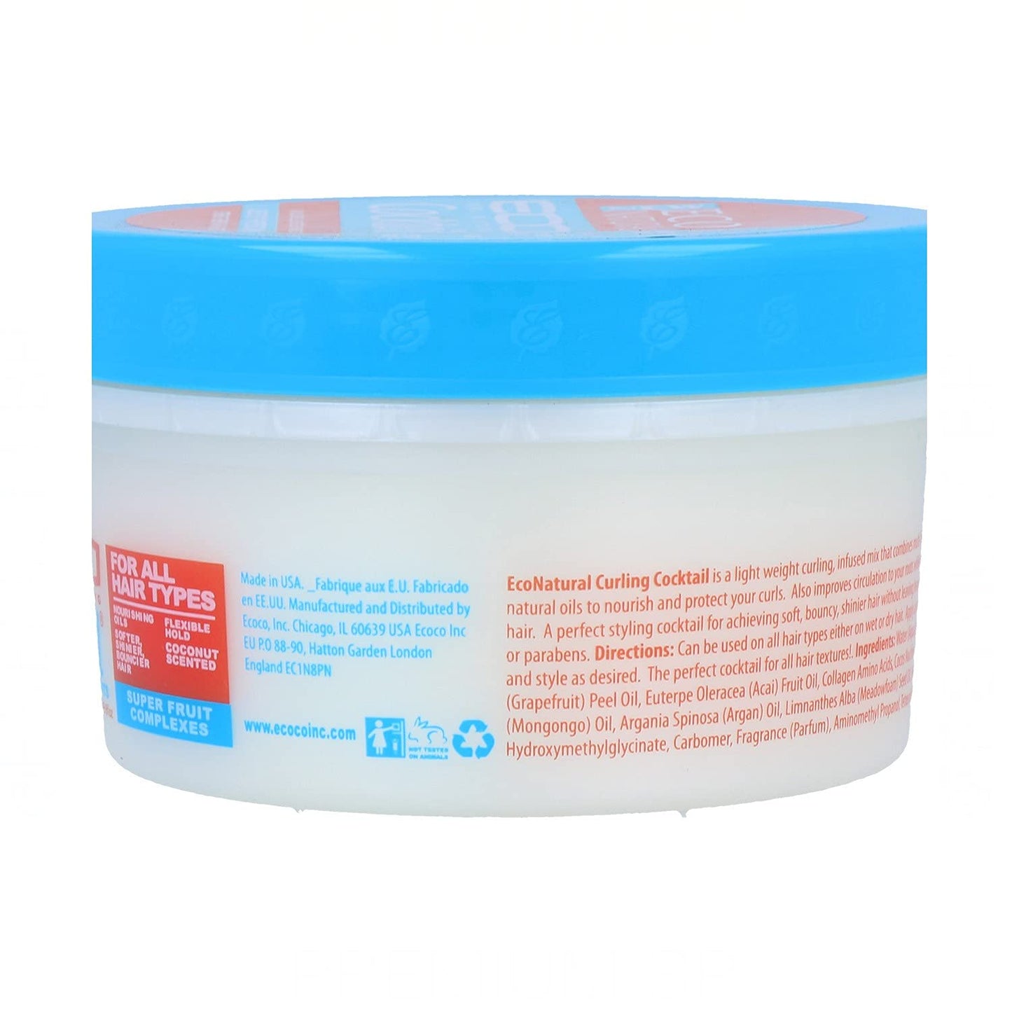 Ecoco Eco Cocktail Super Fruit Complex Hair Cream - Collagen, Amino Acids And Natural Oil Blend - Nourish And Protect Curls - Soft, Bouncy And Shiny Beauty & Personal Care Eco Style