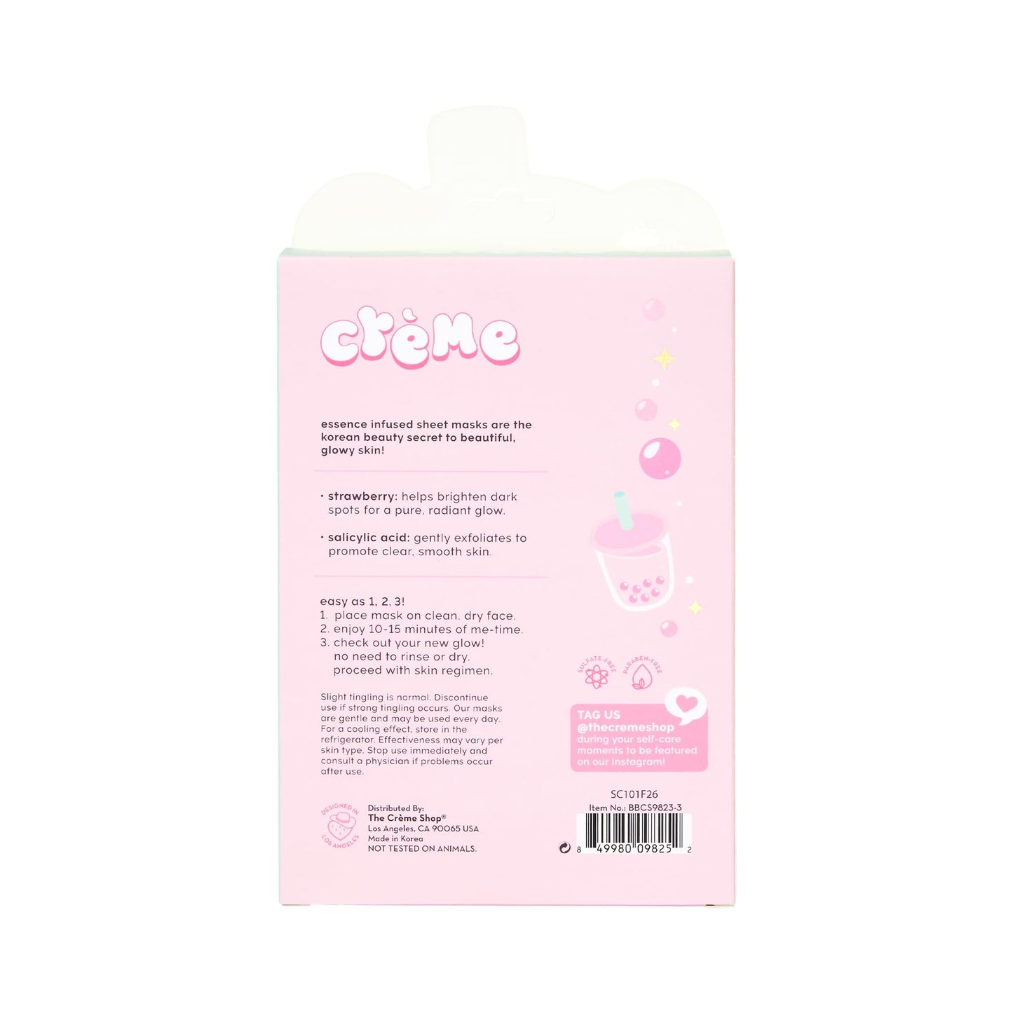 The Crème Shop Boba Bears Beary Clear Skin! Printed Essence Sheet Mask, Korean Skincare (3 Pack) Beauty & Personal Care The Crème Shop